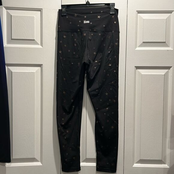 CHRLDR Black Leggings w Stars, Size Large - Picture 5 of 7